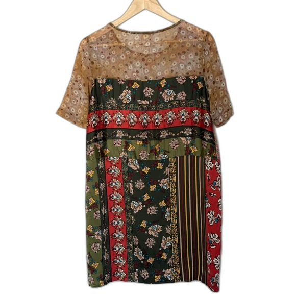 TINY Anthropologie Mixed Print Boho Floral Dress Size XS- Small b142 - Picture 2 of 12